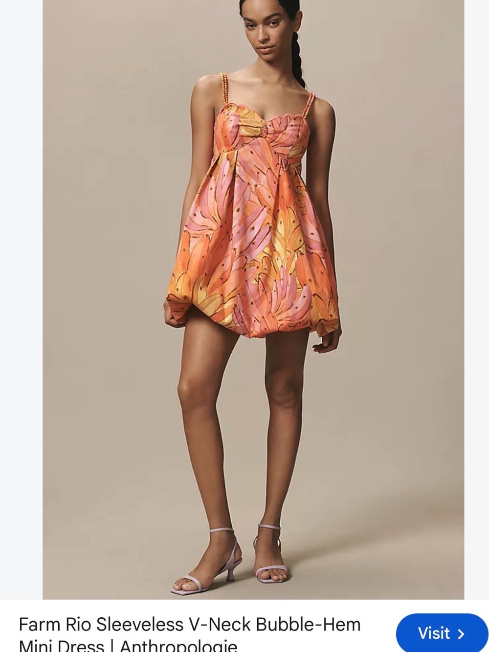 FARM Rio Pink & Orange Printed Bubble-Hem Camisole